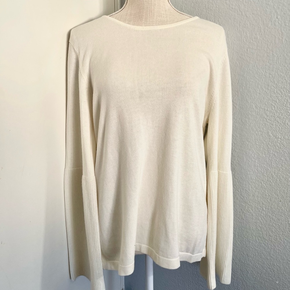 Vince Camuto Cream Knit Crewneck Top